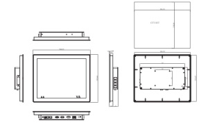 Панельный безвентиляторный компьютер GOT3177T-834-FR-DC, дисплей 17" SXGA, резистивный сенсорный экран, процессор Intel Celeron J1900 (2.0 ГГц), 1 x 2