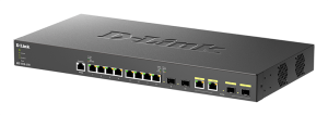 коммутатор D-Link PROJ Настраиваемый L2+ коммутатор, 8x10GBase-T, 2x10GBase-X SFP+, 2xCombo 10GBase-T/SFP+, CLI, консольный порт RJ-45