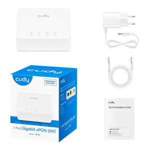 CUDY PON-терминал GP10 1-Port Gigabit XPON ONT, 1 x PON, 1 x 10/100/1000Mbps LAN Port, CWMP, OMCI 1-Port Gigabit XPON ONT, 1 x PON, 1 x 10/100/1000Mbp