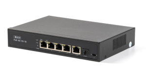 Коммутатор (4084) SKAT PoE-4E-1G-1S коммутатор PoE Plus, мощность 80Вт, порты: 4-Ethernet, 1-Uplink, 1-SFP