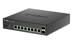 Коммутатор D-Link Управляемый L2 PoE-коммутатор, 8x2.5GBase-T PoE (2 порта PoE 802.3bt 60 Вт), 2x10GBase-X SFP+, PoE-бюджет 120 Вт, защита от статичес
