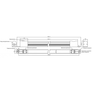 Панель осветительная Hyperline TL19-LED-10W-EU Осветительная панель 19 дюймов, LED 10W, 110/220V, 19 дюймовое крепление+магнитное крепление, 483х30х48