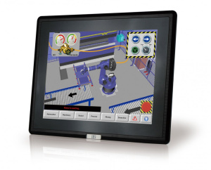 Промышленный монитор DM-F08A/R, дисплей 8" SVGA, 800 x 600, 500 кд/м2, 1 x VGA, 1 x DVI, 1 x USB 2.0, резистивный сенсорный дисплей (USB), питание 12