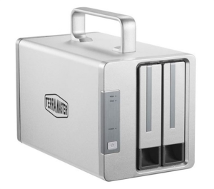 Система хранения данных TerraMaster D2-Thunderbolt3 DAS tower/JBOD,RAID0,1/up to 2 HS SATA(3,5' or 2,5')/1xDP1.4/2x40GbThunderbolt3/1xPS/1YW