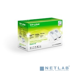TP-Link TL-PA4020P KIT AV600 Комплект 2-портовых адаптеров Powerline со встроенной розеткой