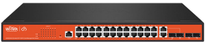 Коммутатор Wi-Tek WI-PCMS328GF, управляемый L2 PoE бюджет 400Вт, порты 24GE PoE, 2comboSFP, 2SFP, Cloud, v2