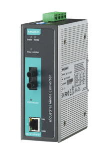 Медиаконвертер Ethernet в оптику IEEE 802.3af PoE в металлическом корпусе, многомод, разъем ST, с расширенным диапазоном температур