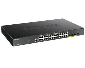 Коммутатор D-Link PROJ Управляемый L2 PoE-коммутатор, 24x1000Base-T PoE, 4x10GBase-X SFP+, PoE-бюджет 370 Вт, CLI, консольный порт RJ-45