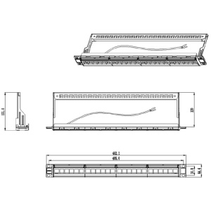 Панель Hyperline PPBL6-19-24-RM Модульная патч-панель 19", 24 порта, 4 съемные панели по 6 модулей, 1U, для экранированных и неэкранированных модулей,