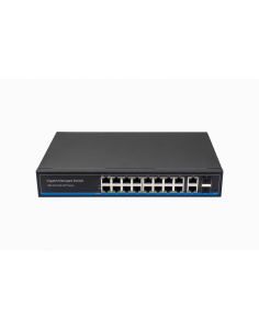 Коммутатор NST Управляемый L2 PoE Gigabit Ethernet на 16 RJ45 PoE + 2 x RJ45 + 2 GE SFP портов. Порты: 16 x GE (10/100/1000 Base-T) с поддержкой PoE