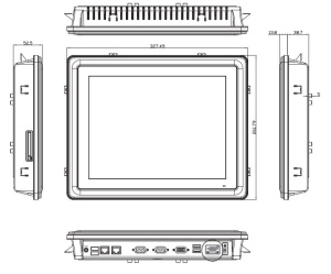 Промышленный безвентиляторный компьютер GOT5120T-845 J-XGA-US, дисплей 12.1" XGA, резистивный сенсорный экран, процессор Intel Celeron N3060 до 2.48 Г