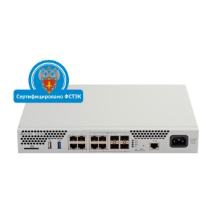 ELTEX ESR-200 FSTEC Межсетевой экран A4, 4x10/100/1000BASE-T, 4xCombo 10/100/1000BASE-T/1000BASE-X SFP, 1xUSB 2.0, 1xUSB3.0, 1 слот для SD-карт, 4 ГБ
