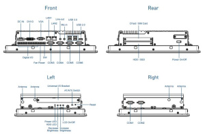 Модульный безвентиляторный компьютер CV-W121C/P2002-i5, дисплей 21.5" TFT Full HD 16:9, проекционно-ёмкостный экран, процессор Intel 6th Gen. Core i5-