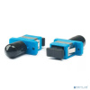 Hyperline FA-S11Z-SC/ST-N/BK-SL Оптический проходной адаптер SC-ST, SM/MM, simplex, корпус металл, черные колпачки