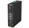 коммутатор D-Link PROJ Промышленный управляемый L2 PoE-коммутатор, 10x1000Base-T (8x1000Base-T PoE), 2x1000Base-X SFP, PoE-бюджет 123 Вт, защита от ст