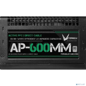 Блок питания Formula ATX 600W AP-600ММ 80 PLUS WHITE (20+4pin) APFC 120mm fan 6xSATA RTL