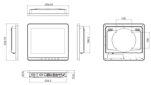 Промышленный безвентиляторный компьютер GOT110-316-PCT-PoE-PD, дисплей 10.4" XGA TFT LCD, 1024 x 768, процессор Intel® Celeron® N3350, до 2.40 ГГц, D