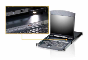 КВМ консоль ATEN 16P CAT-5 HIGH DENSITY DUAL RAIL LCD KVM.