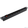 Exegate EX280866RUS Блок розеток ExeGate ServerPro PDU-19H008 Al-5C135S-C14-SW, 19",1U,алюм, 5 IEC 320 C13, 5Schuko, С14