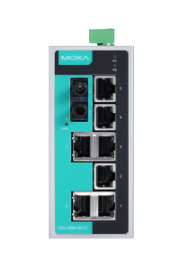 Компактный коммутатор 7 x 10/100BaseTX, 1 x 100BaseFX (многомодовое оптоволокно) в металлическом корпусе, с разъемом ST, с расширенным диапазоном темп