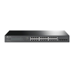 Коммутатор/ 28-Port Gigabit Smart Switch with 24-Port PoE+, 24 Gigabit PoE+ Ports, 4 Gigabit SFP Slots EUplug