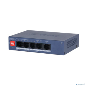 DAHUA DH-CS4005-4GT-36 4-портовый гигабитный PoE коммутатор с функцией облачного управления, 4xRJ45 1Gb, 1xRJ45 1Gb uplink, суммарно 40Вт