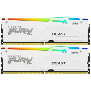Память DDR5 2x16GB 6000MHz Kingston KF560C36BWEAK2-32 Fury Beast White Expo RGB RTL Gaming PC5-48000 CL36 DIMM 288-pin 1.35В dual rank с радиатором Re