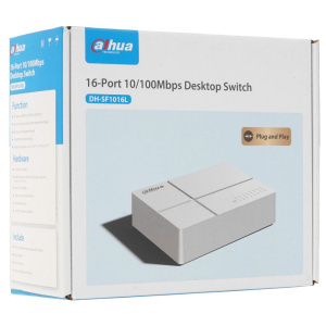 Коммутатор Dahua 16-port 10/100M RJ45 Non-PoE Switch, Plastic case