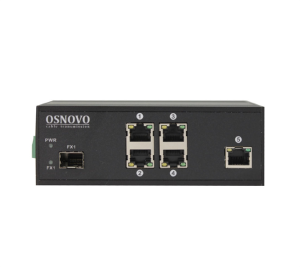 Промышленный PoE коммутатор Fast Ethernet OSNOVO SW-40501/IC Промышленный PoE коммутатор Fast Ethernet на 6 портов. Порты: 4 x FE (10/100Base-T) с PoE
