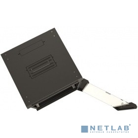 Hyperline TWB-1266-GP-RAL9004 Шкаф настенный 19-дюймовый (19"), 12U, 650x 600х 600мм, стеклянная дверь с перфорацией по бокам, ручка с замком, цвет че