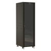 Шкаф Hyperline TTBR-4261-DD-RAL9004 напольный 19-дюймовый, 42U, 2055x600х1000 мм (ВхШхГ), передняя и задняя распашные перфорированные двери (75%), руч