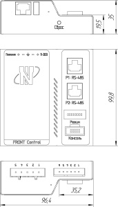 Российский промышленный программируемый мини компьютер на базе процессора RK3308 (Cortex-A35), 512Мб ОЗУ, два интерфейса RS-485, LAN 10/100, USB 2.0,