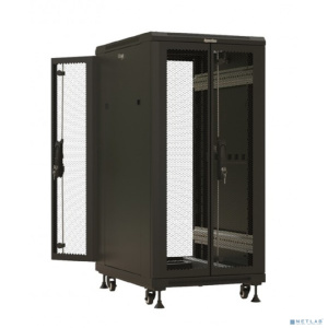 Шкаф коммутационный Hyperline (TTBR-4266-DD-RAL9004) напольный 42U 600x600мм пер.дв.перфор. задн.дв.перфор. 2 бок.пан. 800кг черный 510мм 2055мм IP20
