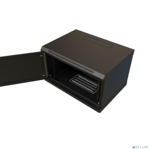WRline Шкаф настенный 19-дюймовый (19"), 9U, 500х600х450мм, металлическая передняя дверь с замком, две боковые панели, цвет черный (RAL 9004) (разобра