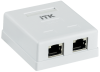 ITK Настенная инф. розетка RJ45 кат. 6 FTP 2-порт ITK Настенная инф. розетка RJ45 кат. 6 FTP 2-порт