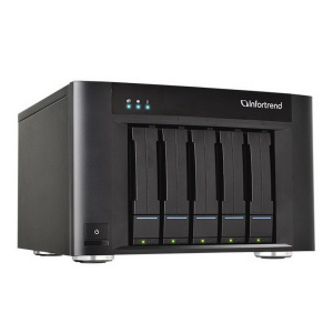 Платформа СХД Infortrend EonStor GSe Pro 200 5bay, High IOPS Solution, desktop cloud-integrated unified storage, including: Intel D1517, 2x4GB, 2x 10G