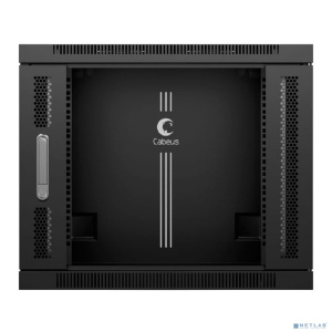 Cabeus SH-05F-9U60/60-BK Шкаф телекоммуникационный настенный 19" 9U 600x600x501mm (ШхГхВ) дверь стекло, цвет черный (RAL 9004)