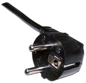 Шнур питания C19-Schuko угловая, 3х1.5, 220В, 16А, черный, 3 метра