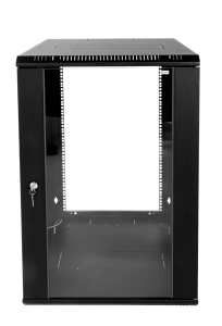 Шкаф ЦМО Шкаф телекоммуникационный настенный разборный ЭКОНОМ 18U (600х350) дверь стекло, цвет черный