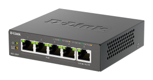 коммутатор D-Link Неуправляемый PoE-коммутатор, 5x1000Base-T (4x1000Base-T PoE), PoE-бюджет 60 Вт, корпус металл