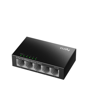 Коммутатор CUDY Коммутатор/ 5-Port 10/100 Mbps Desktop Switch, 5 10/100M RJ45 Ports, Loop Detection, Metal Case, Power Saving, Plug & Play