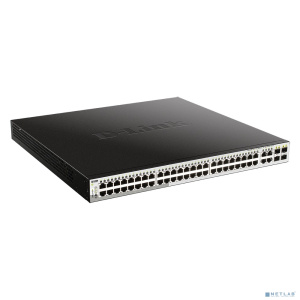 D-Link DGS-1210-52MP/FL1A Управляемый L2 коммутатор с 48 портами 10/100/1000Base-T и 4 комбо-портами 100/1000Base-T/SFP (48 портов PoE 802.3af/at, PoE