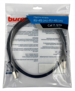 Патч-корд Buro BU-7-1.5M STP 4 пары cat.7 CCA molded 1.5м черный RJ-45 (m)-RJ-45 (m)