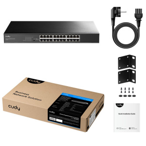 Коммутатор CUDY 24-Port Gigabit Metal Switch 19 inch 24-Port Gigabit Switch, 24 Gigabit RJ45 Ports, IGMP Snooping, Loop Detection/Prevention, 802.1p/