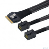 Lr-Link LRSF5443(8i)-SAS4.0 SAS SFF-8654 8i to 2xHDminiSAS SFF-8643 Cable,0.8m(SAS 4.0)