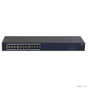 DAHUA DH-SF1024 24-портовый неуправляемый коммутатор, 24xRJ45 100Mb, коммутация 4.8 Гбит/с, MAC-таблица 8К, металл, установка настольная/в стойку DAHUA DH-SF1024 24-портовый неуправляемый коммутатор, 24xRJ45 100Mb, коммутация 4.8 Гбит/с, MAC-таблица 8К, металл, установка настольная/в стойку