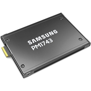 Твердотельный накопитель SSD Samsung MZWLO7T6HBLA-00A07 2.5" U.3, 7680GB, PM1743, 14000/3000 MB/s, 2500k/280k IOPS, PCI-e 5.0, 1DWPD (5Y), 15mm