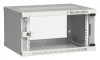 Шкаф коммутационный ITK Linea WE (LWE3-06U64-GF) настенный 6U 600x450мм пер.дв.стекл направл.под закл.гайки 50кг серый 400мм 11кг 200град. 320мм 20 ст
