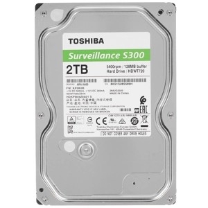2TB Toshiba Surveillance S300 (HDWT720UZSVA/HDKPB04Z0A01) {SATA 6.0Gb/s, 5400 rpm, 128Mb buffer, 3.5" для видеонаблюдения}