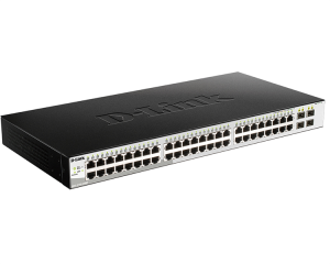 Коммутатор D-LINK Управляемый L2 , 48x1000Base-T, 4x1000Base-X SFP, защита от статического электричества до 6 кВ, CLI, консольный порт RJ-45, RPS, подд